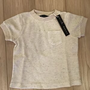 NWT. Miki Miette Brand Boys 3 Mos. Heathered Oatmeal Short Sleeve Shirt